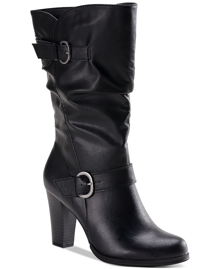 Style & Co Sachi Block-Heel Mid-Shaft Wide Calf Boots, Created for Macy ...