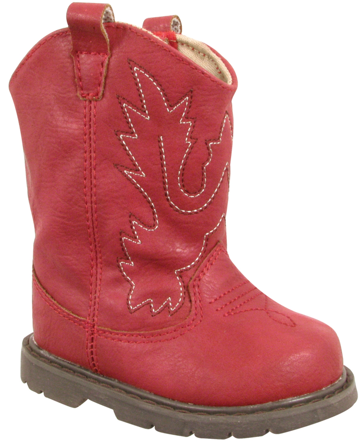 Shop Baby Deer Baby Boys Or Baby Girls Boot With Embroidery And Piping In Red