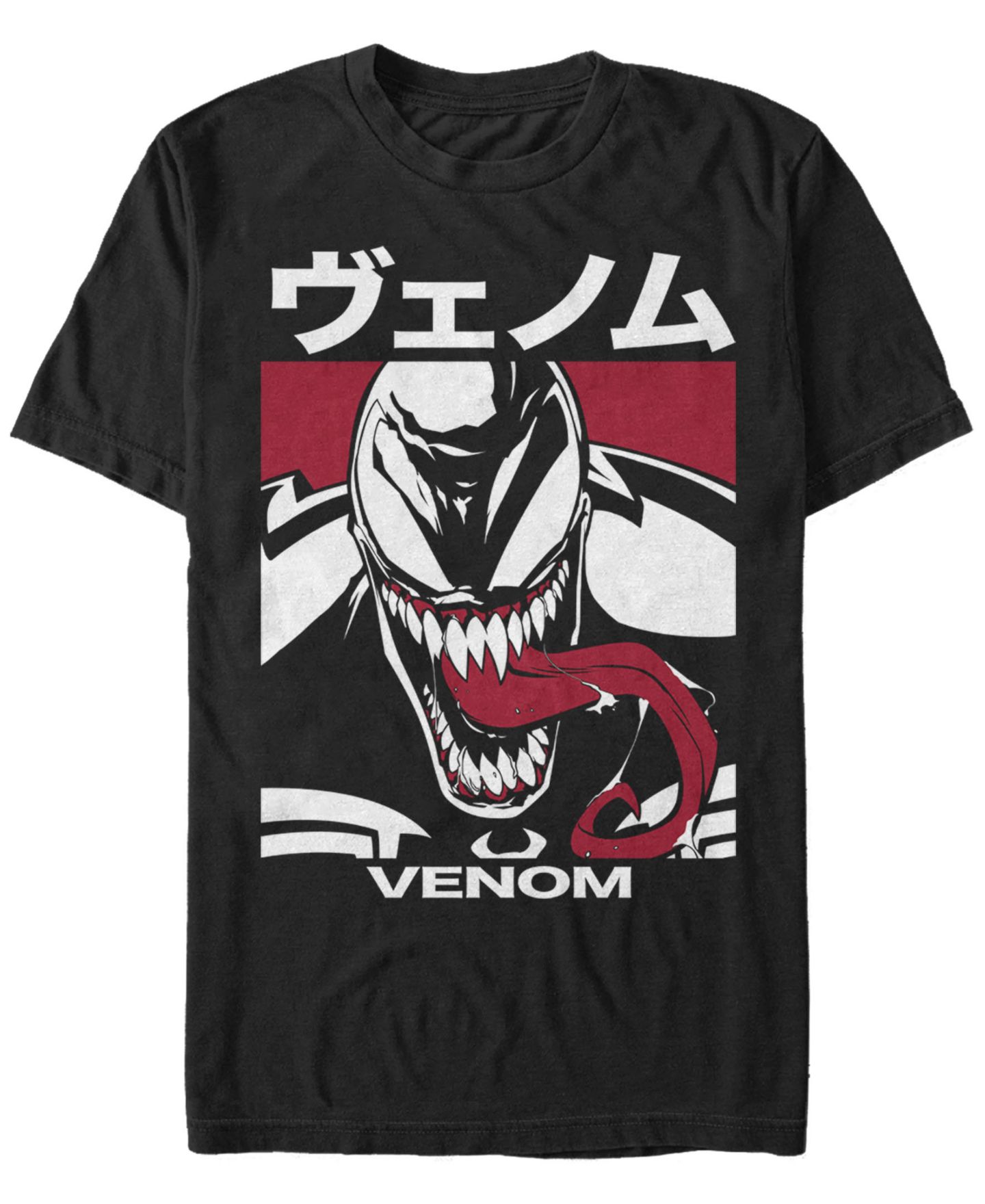 Мужская футболка Fifth Sun Marvel Comic Collection Venom Kanji Style Poster Short Sleeve, цвет: Чёрный — фото 1