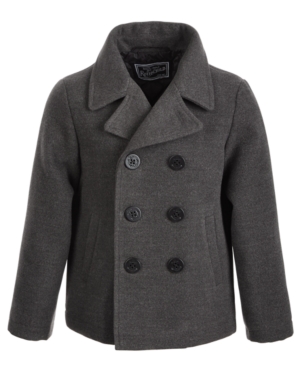 image of S Rothschild & Co Toddler Boys Faux Wool Pea Coat