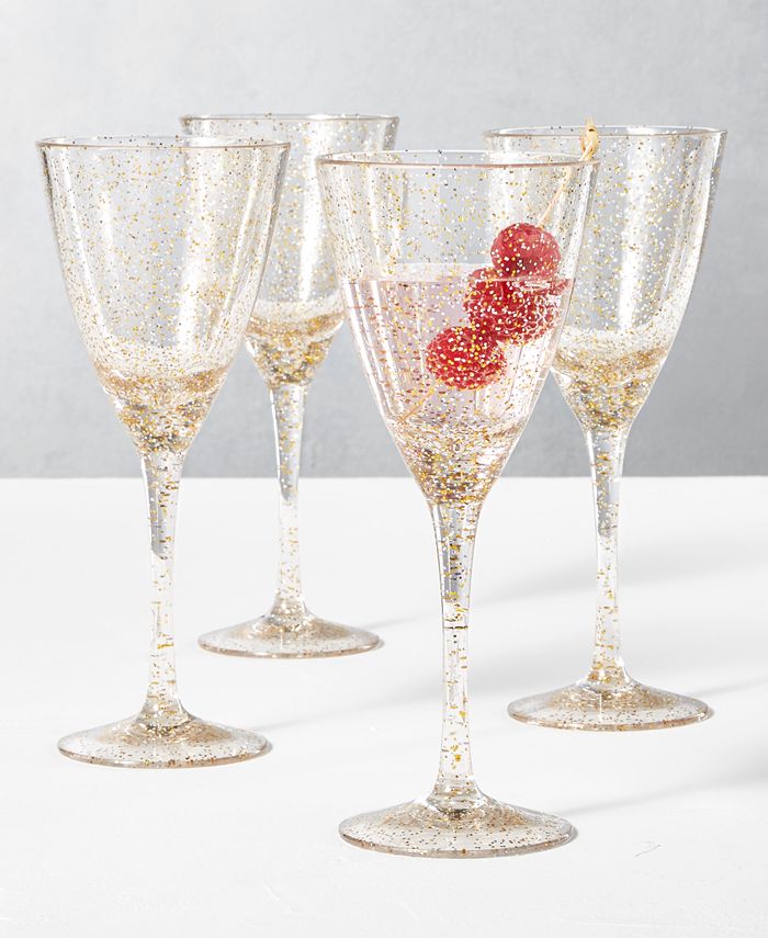 The Cellar CLOSEOUT! Holiday Sayings Glitter Drinkware, Set of 4 Macy's