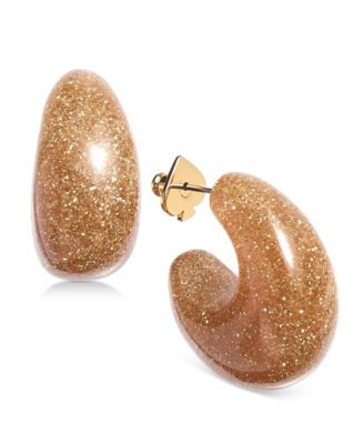 kate spade new york - Gold-Tone or Silver-Tone Glitter Small Hoop Earrings