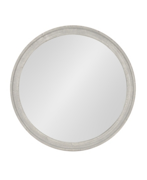 Kate And Laurel Mansell Circular Shaped Hanging Wood Wall Mirror - 28" X 38" In Silver