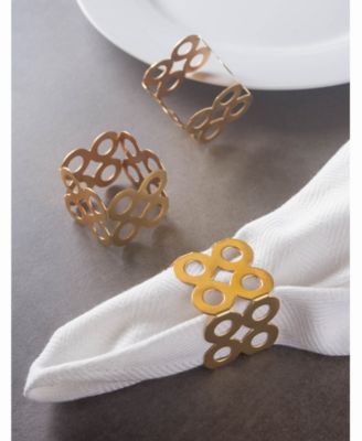 Square Die Cut Napkin Ring Set of 6