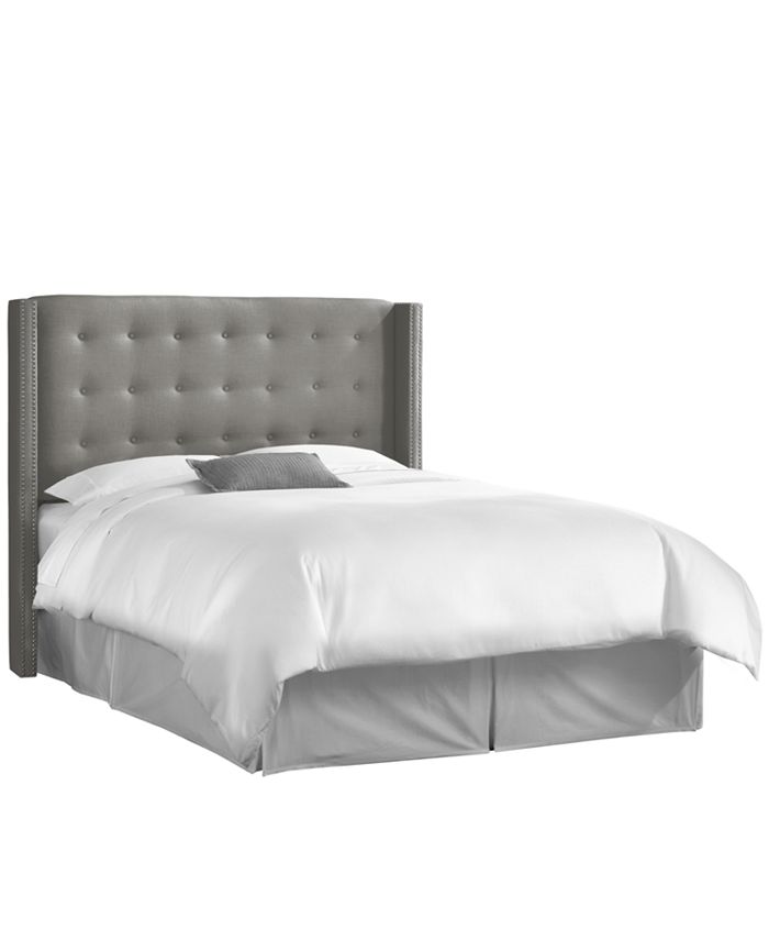 Skyline King Nail Button Tufted Wingback Headboard Macy's