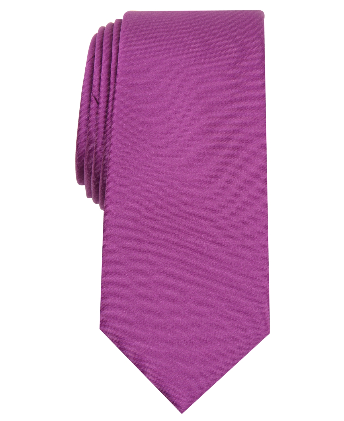 Men's Solid Texture Slim Tie, Created for Macy's - Berry