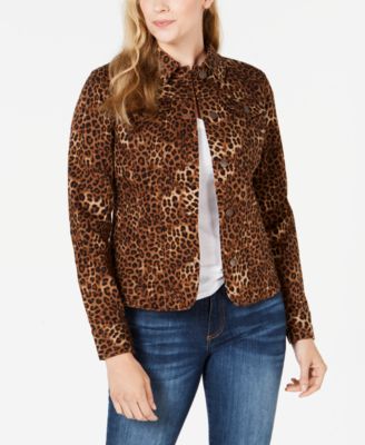 jean jacket with cheetah fur