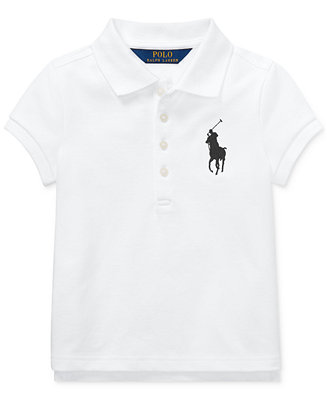 Polo Ralph Lauren Toddler Girls Big Pony Stretch Mesh Polo Shirt - Macy's