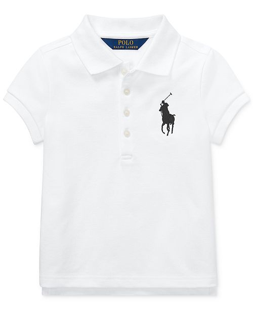 Polo Ralph Lauren Little Girls Big Pony Stretch Mesh Polo Shirt ...