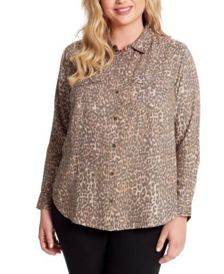 Chemise Jessica Simpson Petunia - à Carreaux Bordeaux Et Noir - M à XXL