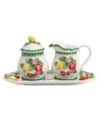 Villeroy & Boch - French Garden Figural Sugar & Creamer with Tray