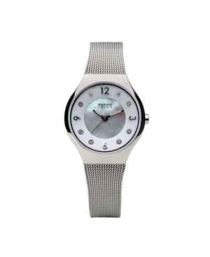 image of Bering Ladies- Slim Solar Stainles Steel Mesh Watch
