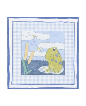 Trademark Global Megan Meagher Frog With Plaid I Childrens Art Canvas Art In Multi