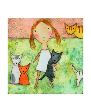 Trademark Global Carla Sonheim Girl With Cats Canvas Art In Multi