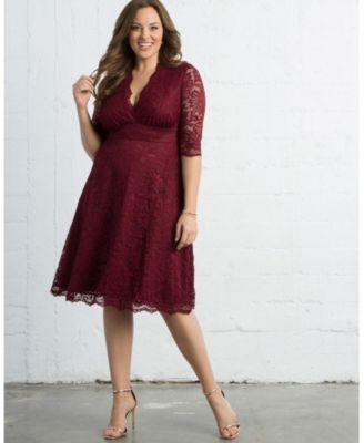 burgundy cocktail dress plus size