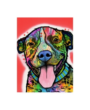 Trademark Global Dean Russo Smiling Pit Bull Zoey Canvas Art In Multi