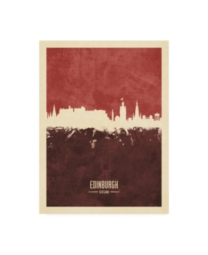Trademark Global Michael Tompsett Edinburgh Scotland Skyline Red Iii Canvas Art In Multi