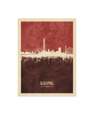 Trademark Global Michael Tompsett Blackpool England Skyline Red Ii Canvas Art In Multi