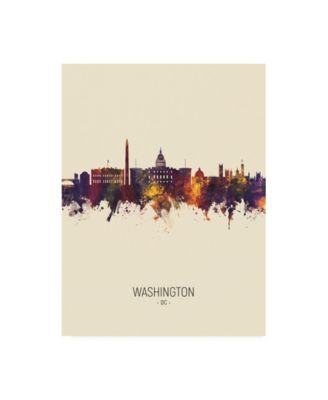 Trademark Global Michael Tompsett Washington DC Skyline Portrait III Canvas Art - 27" x 33.5"