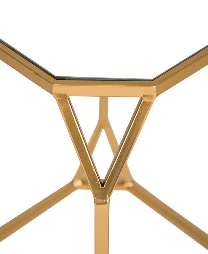 Glitzhome Metal with Glass GoldTone Accent Table, Set of 2 Macy's