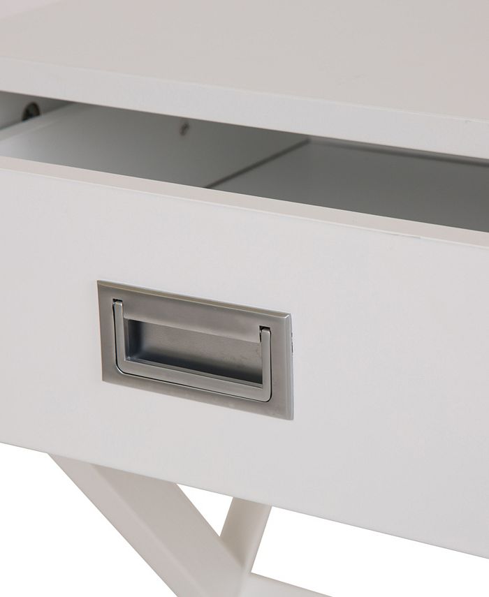 Glitzhome White Wooden XLeg End Table with 1 Drawer Macy's