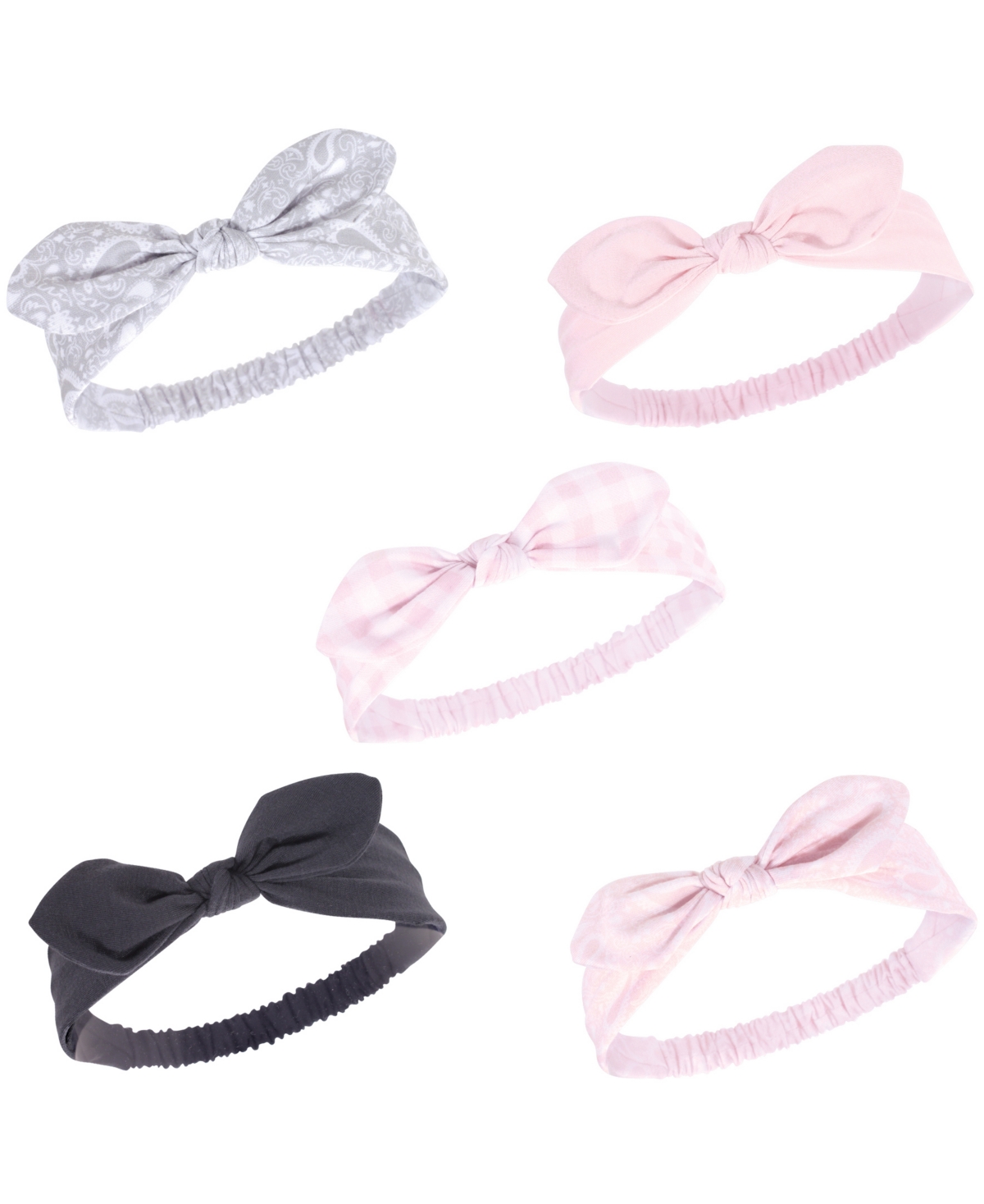 Hudson Baby Baby Girls Headbands 5pk, Doodle, 0-24 Months