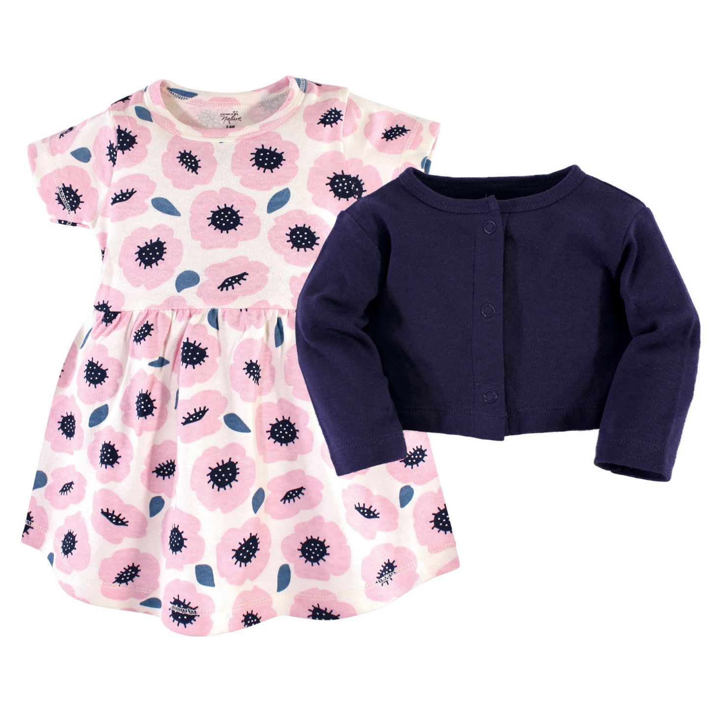 Кардиган Touched by Nature Natural Cotton Dress and Cardigan для девочек-малышей, цвет: Blossoms — фото 2