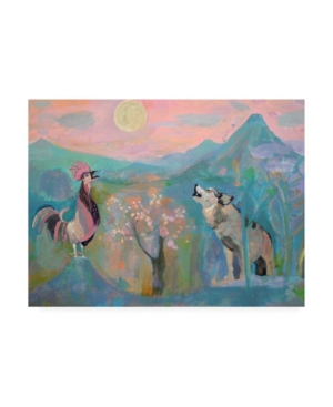 Trademark Global Iria Fernandez Alvare The Wolf And The Rooster Sing By Moonlight Canvas Art In Multi