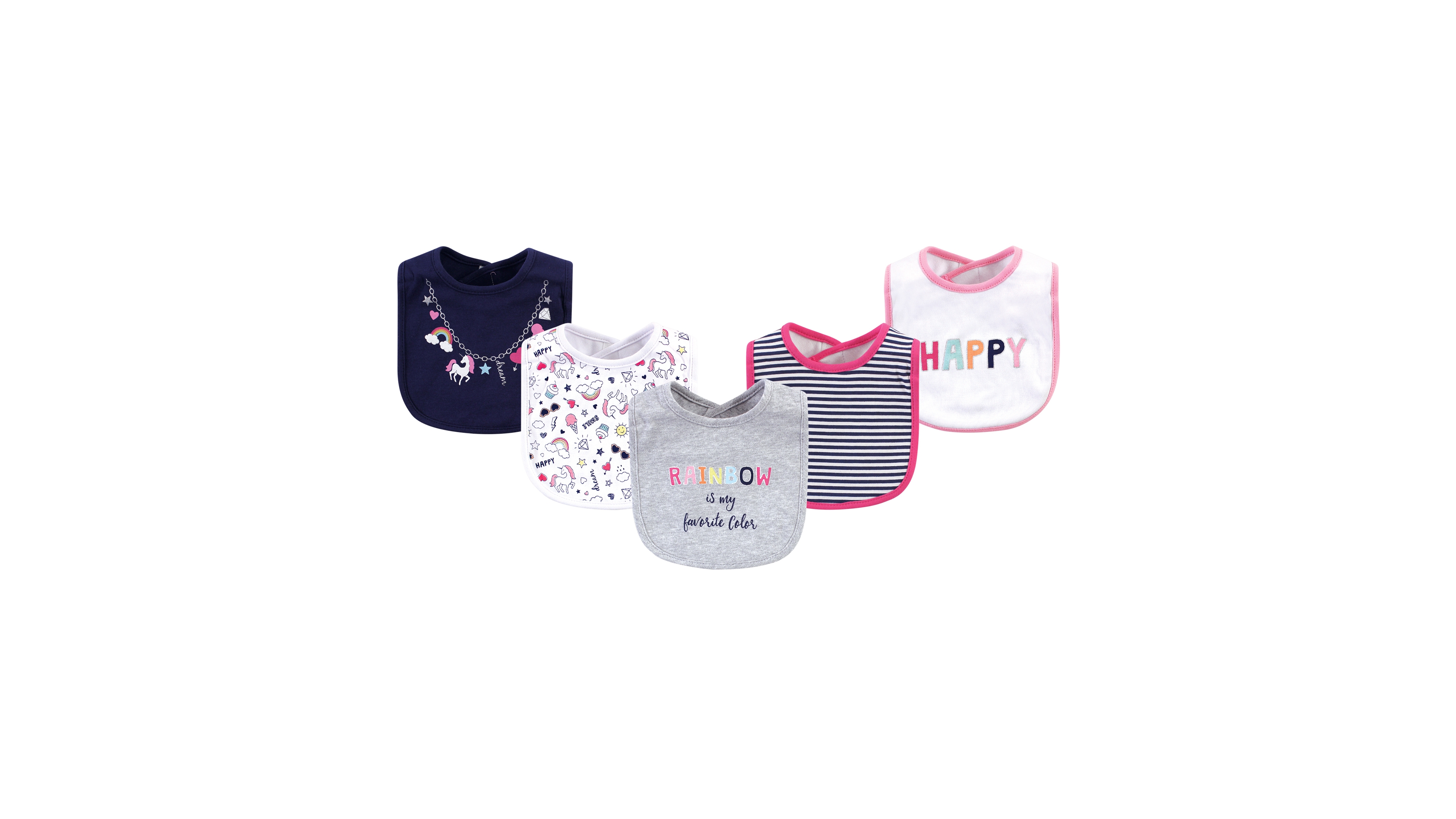 Little Treasure Baby Boy Cotton Bibs 5pk, Gentleman, One