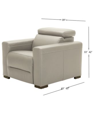 Nevio 39" Leather Power Recliner with Rachet Headrest