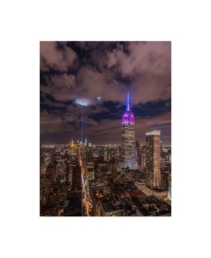 Trademark Global Bruce Gett The Crescent Moon With The Tribute Lights Canvas Art In Multi