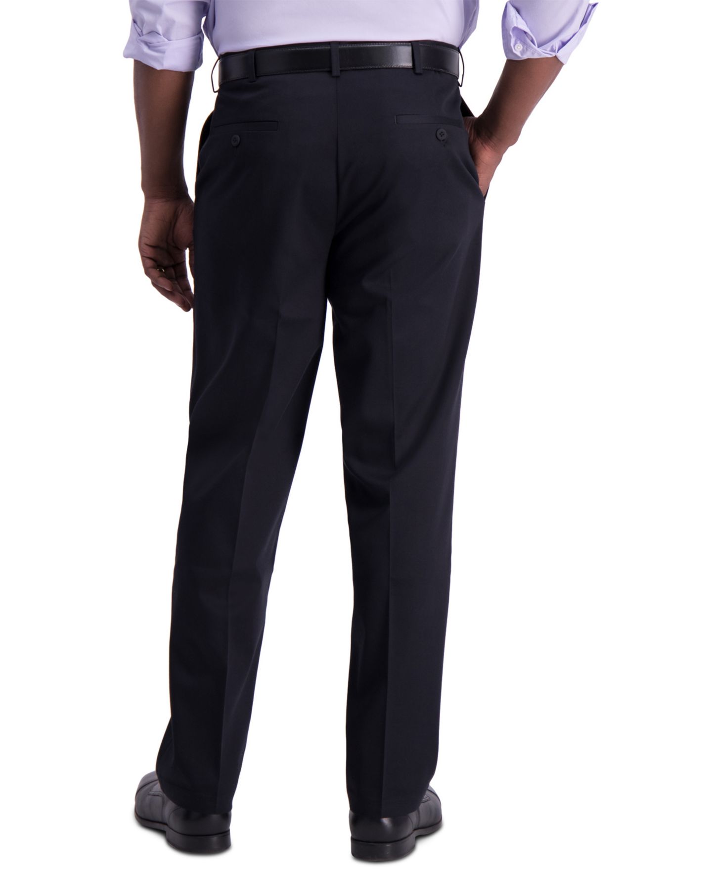 Мужские брюки Haggar Classic-Fit Flat-Front Dress Pants, цвет: Чёрный — фото 3