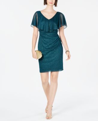Connected Ruffle-Overlay Glitter Dress - Macy's