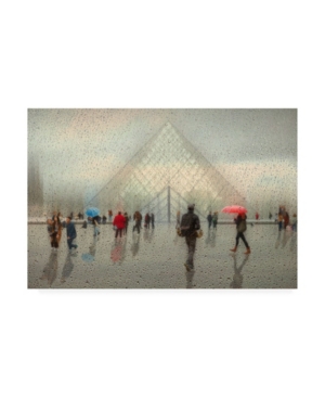 TRADEMARK GLOBAL ROSWITHA SCHLEICHER SCHWARZ RAIN IN PARIS LOUVRE CANVAS ART