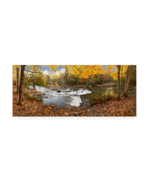 Trademark Global Monte Nagler Bond Falls In Autumn Panorama Bruce Crossing Michigan Color Canvas Art In Multi
