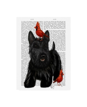 Trademark Global Fab Funky Scottish Terrier And Birds Canvas Art In Multi