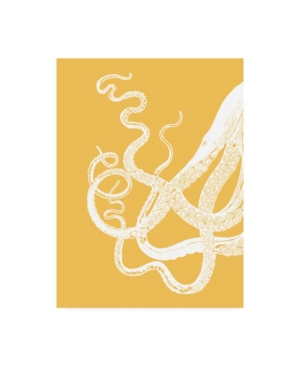 Trademark Global Fab Funky Octopus Tentacles White On Mustard Canvas Art In Multi