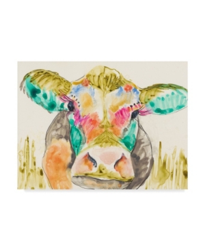 Trademark Global Jennifer Goldberger Hifi Cow I Canvas Art In Multi