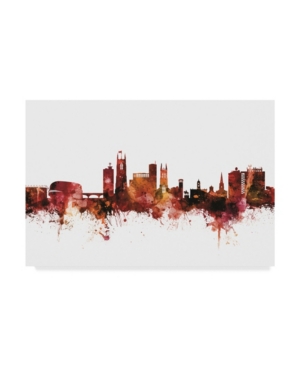Trademark Global Michael Tompsett Derby England Skyline Red Canvas Art In Multi