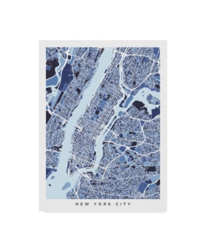 Michael Tompsett New York City Street Map Watercolor Blue Canvas Art - 20