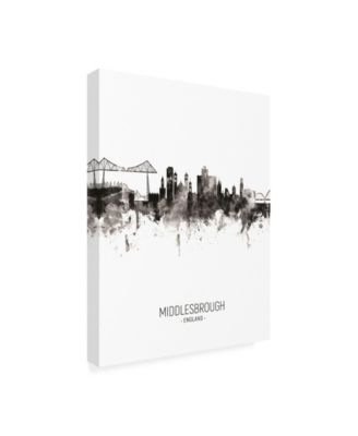 Trademark Global Michael Tompsett Middlesbrough England Skyline Portrait II Canvas Art - 27" x 33.5"