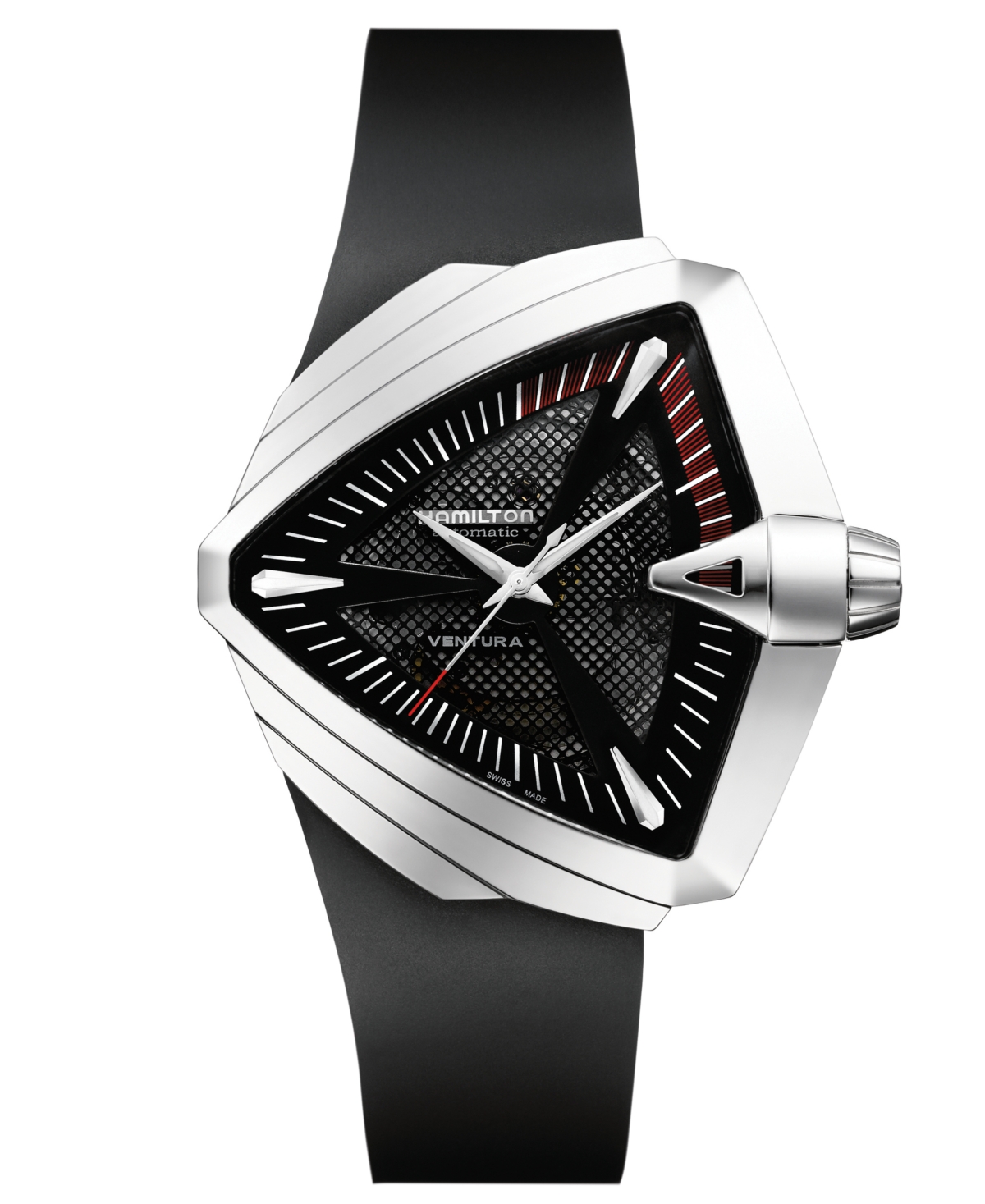 Men's Swiss Automatic Ventura Xxl Black Rubber Strap Watch 45.5x46mm H24655331