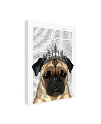 Trademark Global Fab Funky Pug with Tiara Canvas Art - 36.5" x 48"