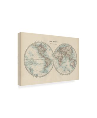 Johnston Johnstons World in Hemispheres Canvas Art - 19.5" x 26"