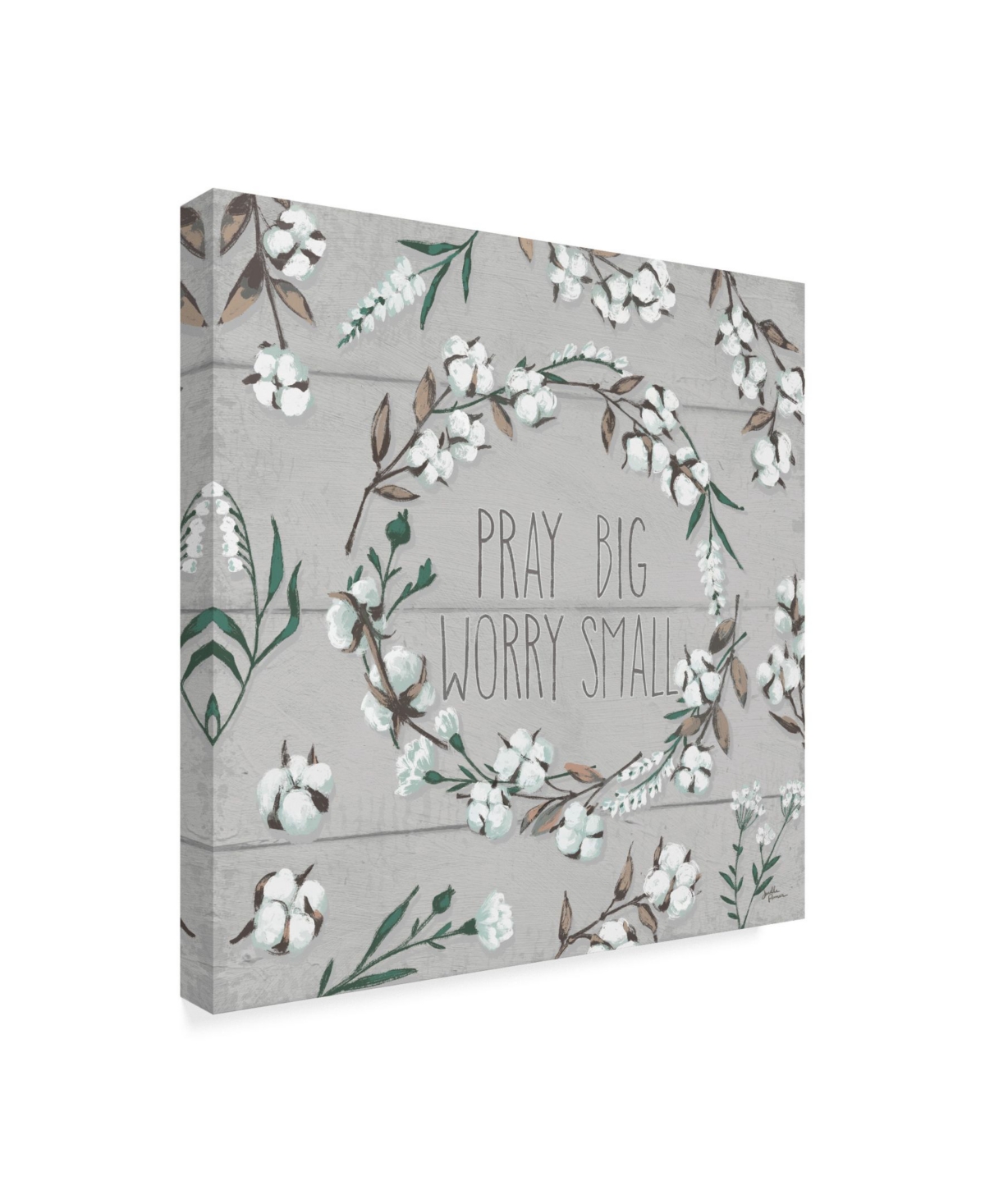 Janelle Penner Blessed Vi Gray Pray Big Worry Small Canvas Art -