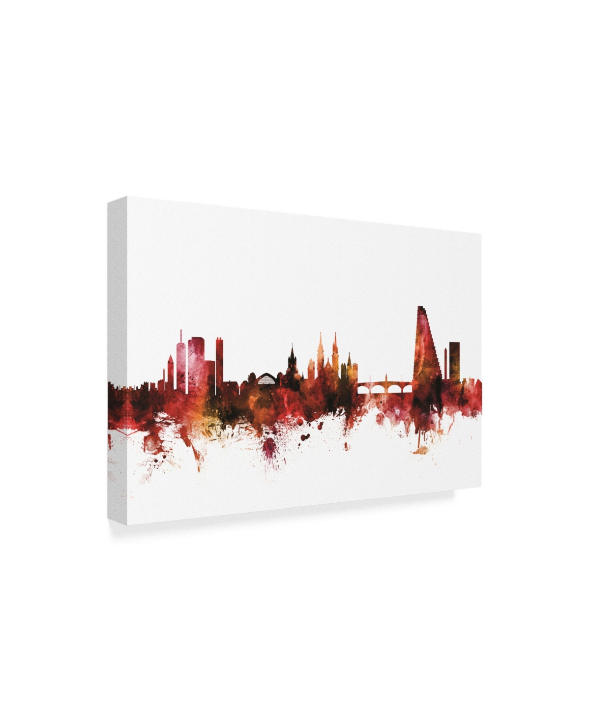 Michael Tompsett Basel Switzerland Skyline Red Canvas Art -
