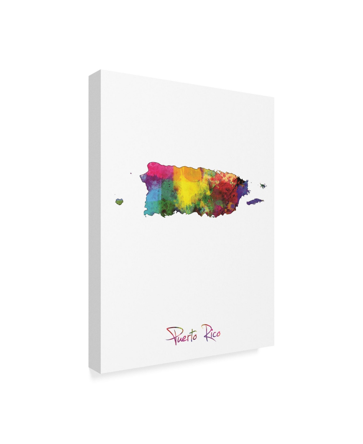 Michael Tompsett Puerto Rico Watercolor Map Ii Canvas Art -