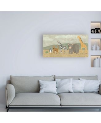 Trademark Global Megan Meagher Animals All in a Row II Canvas Art - 19.5" x 26"