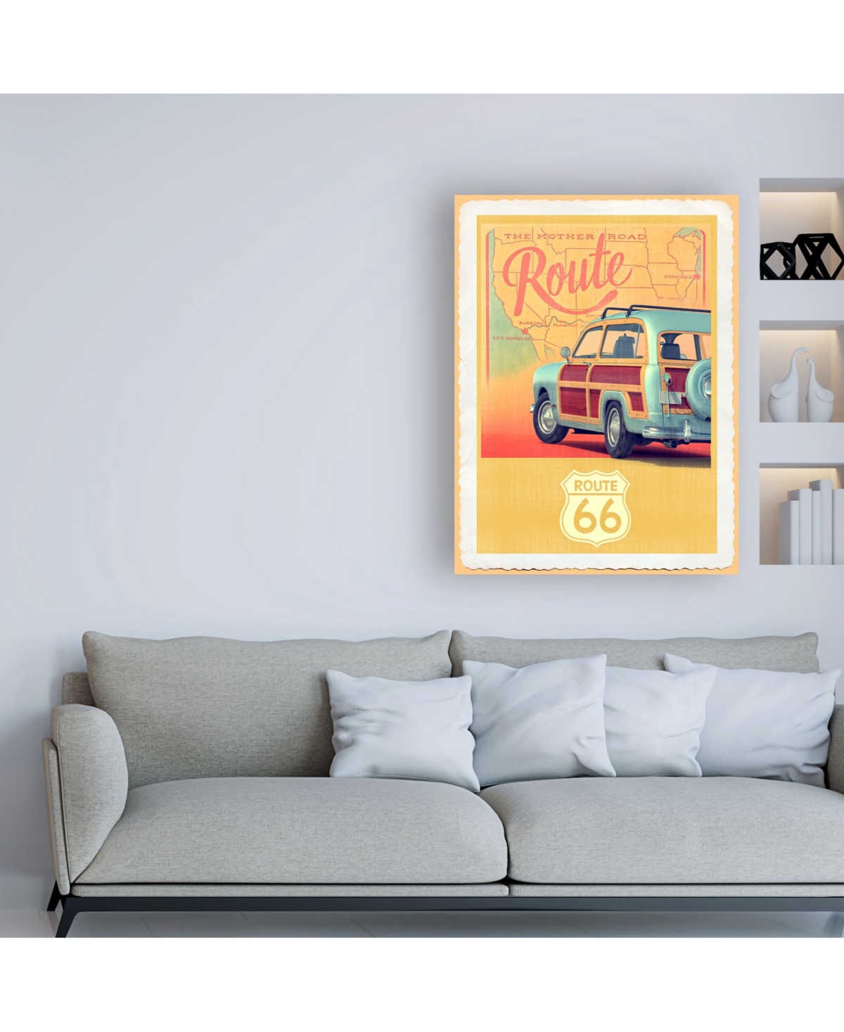 Edward M. Fieldin Route 66 Vintage Travel Canvas Art -