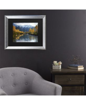 Pierre Leclerc Autumn River Matted Framed Art - 27" x 33"